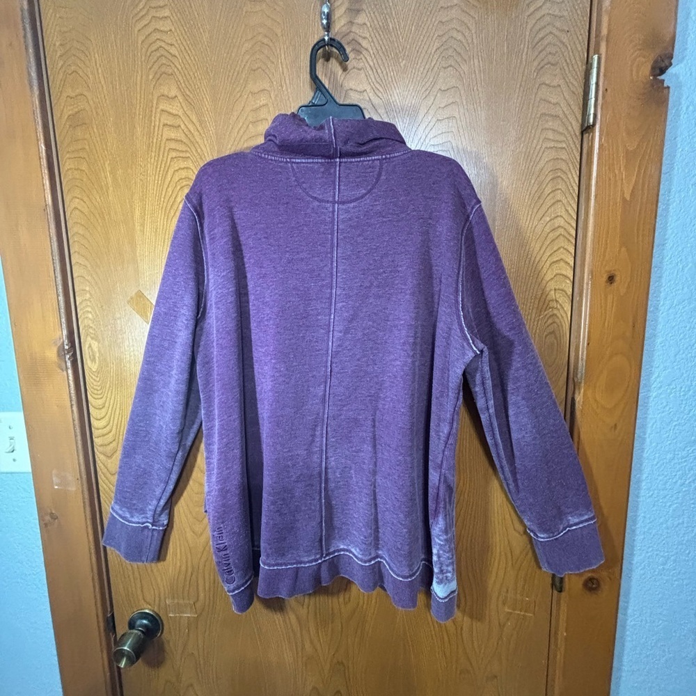 Cozy Purple Pullover Sweatshirt with Funnel Neck - Picture 2 of 7